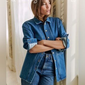 Sezane Will chore jacket size XS denim blue